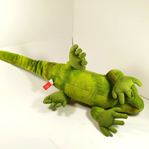 Wild Republic Iguana Lizard Stuffed Animal Plush Green Orange Realistic 23" - Picture 11 of 14